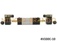 AC220V DC24V 3/8“ Pneumatische Solenoïdeklep 5/3 Manier 4v330c-10 met Aluminiumlichaam voor Automatiseringsmachine