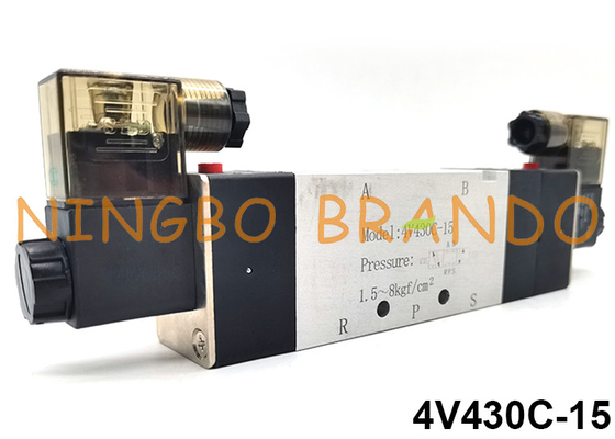 4V430C-15 5/3 het Type van Manierairtac Pneumatische Solenoïdeklep 24VDC 220VAC