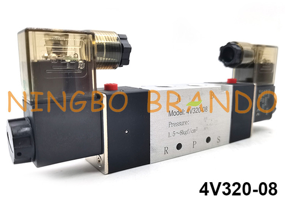 het Type van 4V320-08 Airtac Pneumatische de Solenoïdeklep 5/2 Manier 24V 220V van de Aluminiumlegering