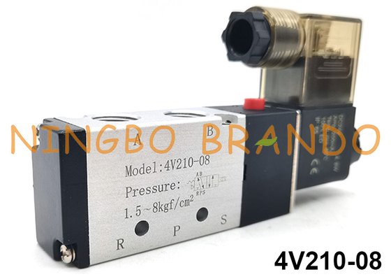 4V210-08 kies het Type van Rolairtac Pneumatische Solenoïdeklep 5/2 Manier DC24V AC220V uit