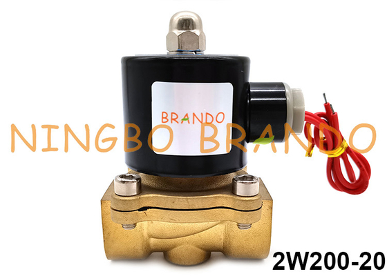 2W200-20 Klep van de messings Normale Gesloten Solenoïde 2/2 Manier 12V 24V 110V 220V