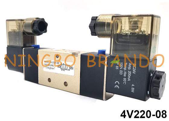 4V220-08 5/2-weg Airtac-type pneumatisch dubbel magneetventiel 24V 110V 220V