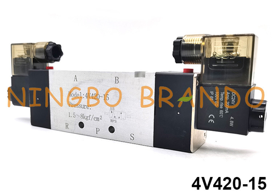4V420-15 Airtac Type 5/2 Weg Dubbele Spoel Pneumatische Magneetventiel 24V 220V