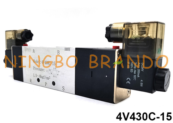 4V430C-15 Airtac Type 5/3 Weg Gesloten Centrum Pneumatische Magneetventiel 24V 220V