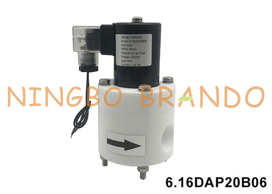 3/4' PTFE anticorrosie solenoïde klep Acid Alkali Chemical Resistant 24V 110V 220V