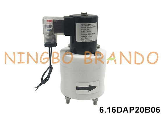 3/4' PTFE anticorrosie solenoïde klep Acid Alkali Chemical Resistant 24V 110V 220V