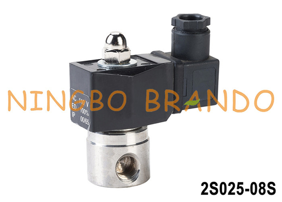 2S025-08 1/4' direct werkend elektrisch klep van roestvrij staal 24V 220V
