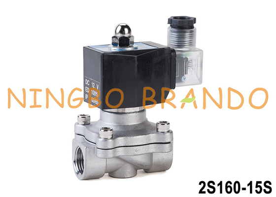 2S160-15S 1/2' elektrisch elektrisch elektrisch solenoïde klep van roestvrij staal 12V 24V 220V