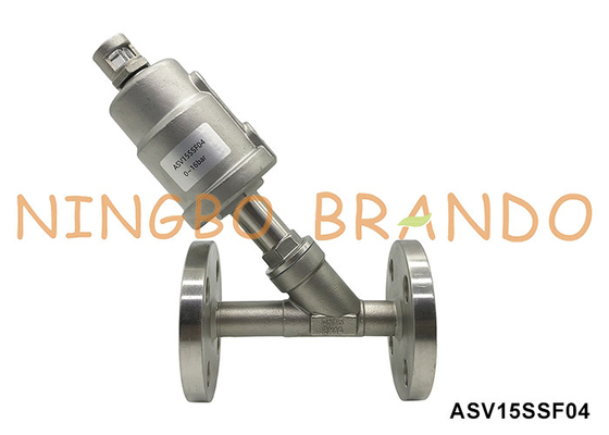 DN15 PN16 Flanged Port Pneumatic Angle Seat Valve Double Acting Normaal gesloten