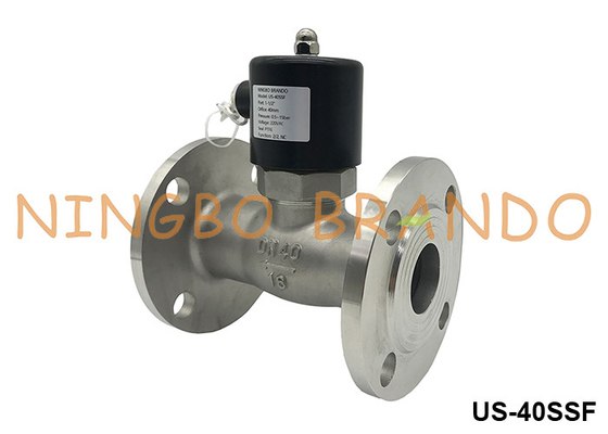 DN40 Flanged Steam Hot Water Solenoid Valve van roestvrij staal 1,5' 24V 110V 220V