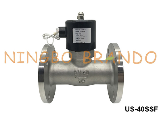 DN40 Flanged Steam Hot Water Solenoid Valve van roestvrij staal 1,5' 24V 110V 220V