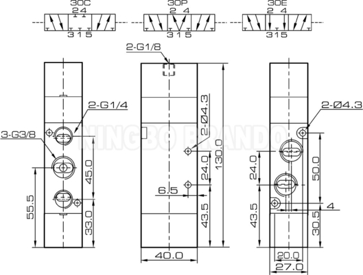 4A330C-10 4A330E-10 4A330P-10 Pneumatische luchtpilootklep 3/8&quot;