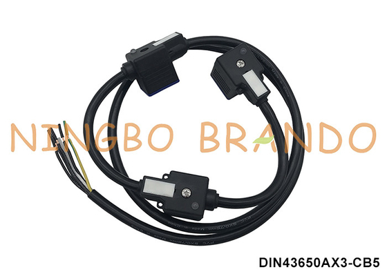 DIN43650A Gevormde kabel Triple Solenoïde Valve Coil Connector met Drie Koppen