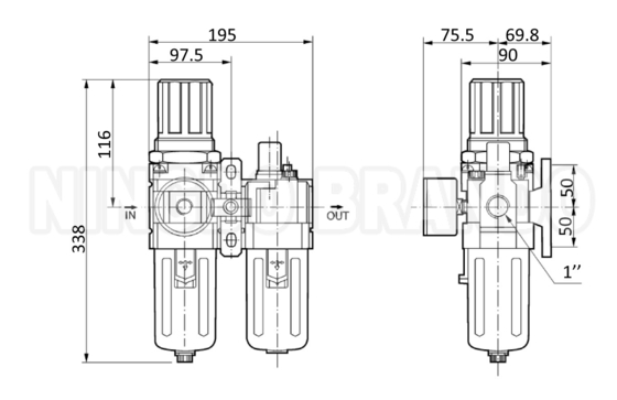 AC5010-06 AC5010-10 SMC-type Pneumatische luchtfiltercombinatie F.R.L.