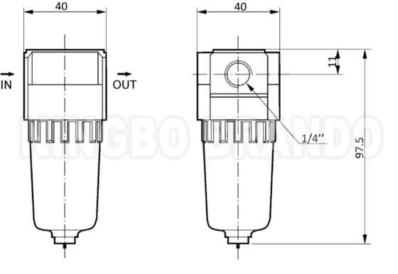 SMC Type 1/8' AF2000-01 1/4' AF2000-02 Pneumatisch luchtfilter