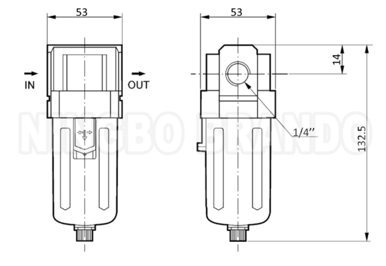 SMC-type AF3000-02 AF3000-03 Pneumatisch luchtfilter voor FRL-combinatie