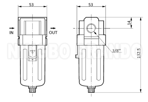 SMC-type AF3000-02 AF3000-03 Pneumatisch luchtfilter voor FRL-combinatie