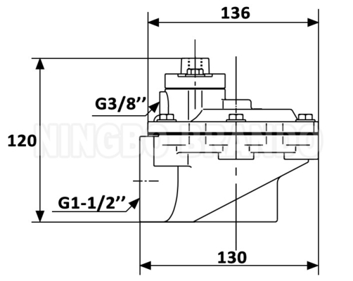 G353A046 Rechte hoek 1-1/2'' Remote Pilot Valve voor stofverzamelaar