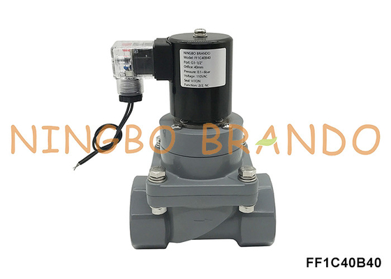 1-1/2' DN40 Corrosiebestrijdende CPVC-solenoïde klep voor chemisch zuur 220V 24V
