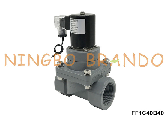 1-1/2' DN40 Corrosiebestrijdende CPVC-solenoïde klep voor chemisch zuur 220V 24V