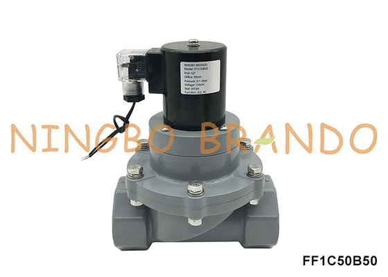 2' DN50 Corrosiebestendige CPVC-solenoïde klep voor chemisch zuur 24V 220V