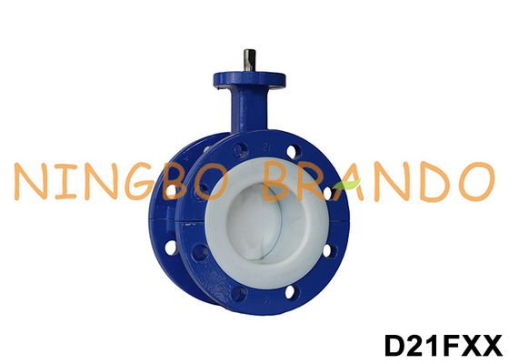 PTFE-gevoerde dubbelflenskoploze vlinderklep DN40 tot DN600