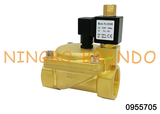 0955705 1,5'' 2 Way Messing Solenoïde Valve Normaal 24V 110V 220V