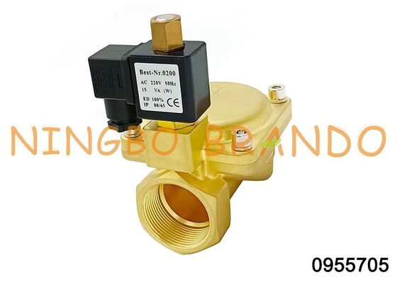0955705 1,5'' 2 Way Messing Solenoïde Valve Normaal 24V 110V 220V
