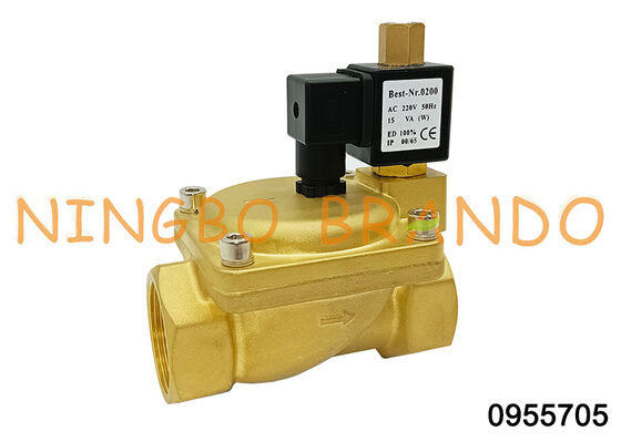 0955705 1,5'' 2 Way Messing Solenoïde Valve Normaal 24V 110V 220V