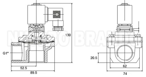 Huaneng Type 1'' MD125 rechthoekige pulsjetklep voor stofcollector