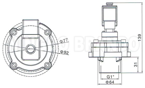 HUANENG MD325 Ondergedompeld 1 'Puls Jet Valve 24V 110V 220V