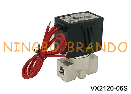 SMC Type Vx2120 1/4 '' 2/2-weg roestvrijstalen magneetventiel 220V 24V