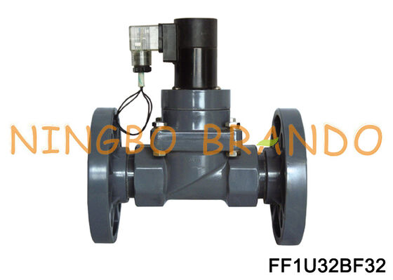 1-1/4 '' Van een flens voorzien membraanventiel UPVC DN32 Chemische anticorrosieve magneetventiel