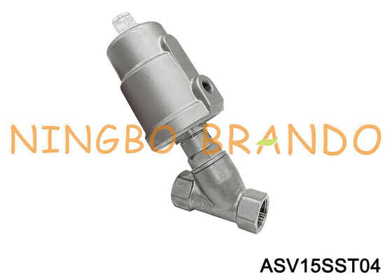 1/2'' pneumatische klep met hoekzitting, 2-weg 2 posities DN15 PN16 draad