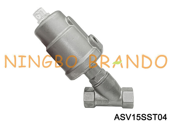 1/2'' pneumatische klep met hoekzitting, 2-weg 2 posities DN15 PN16 draad