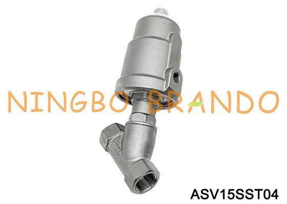 1/2'' pneumatische klep met hoekzitting, 2-weg 2 posities DN15 PN16 draad