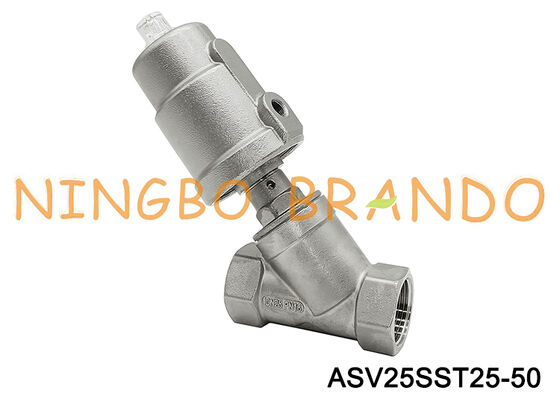 G 1 inch NC pneumatische klep met hoekzitting, roestvrij staal met schroefdraad DN25