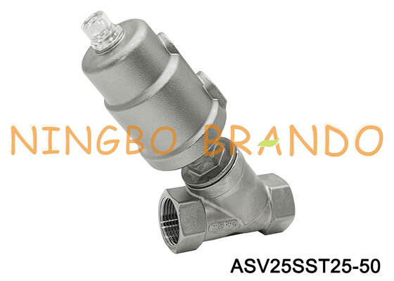 G 1 inch NC pneumatische klep met hoekzitting, roestvrij staal met schroefdraad DN25