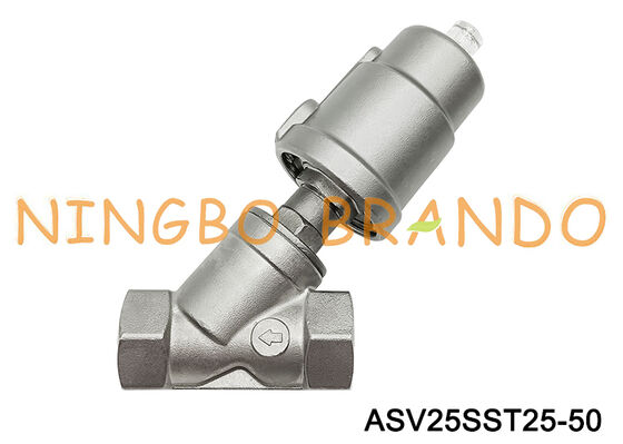 G 1 inch NC pneumatische klep met hoekzitting, roestvrij staal met schroefdraad DN25