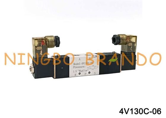 Airtac Type 4V130C-06 Solenoïde Luchtklep 3 Positie 5 Poort 1/8 '' Pneumatische Regelklep
