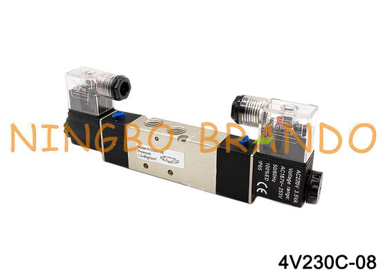 Pneumatische magneetventiel 4V230C-08 12V/24V/110V/220V 5-weg 3-positie
