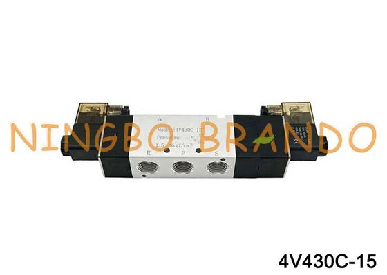 Airtac Type 4V430C-15 magneetventiel 5/3-weg 4V400-serie