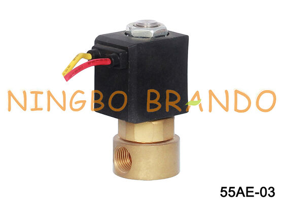 1/8'' 2-weg normaal gesloten direct werkend messing magneetventiel FKM-afdichting 24V 220V
