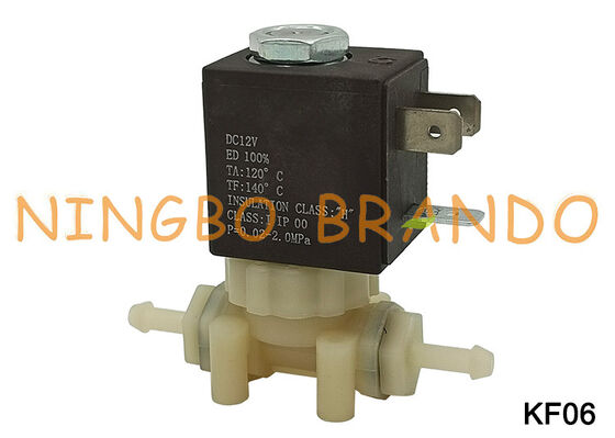 2-weg NC Food Grade Safe PA66 kunststof watermagneetventiel DC12V KF06