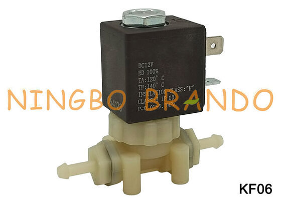 2-weg NC Food Grade Safe PA66 kunststof watermagneetventiel DC12V KF06