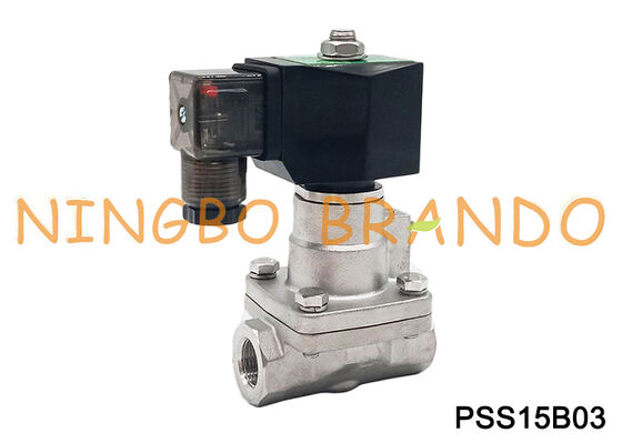 3/8'' 2-weg NC roestvrijstalen solenoïde voor hoge temperaturen voor stoom en warm water