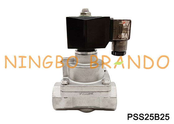1'' inch hogedruk elektrische solenoïde stoom roestvrijstalen klep NC
