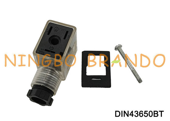 DIN43650B magneetventiel spoelconnector 11 mm transparant DIN 43650 type B