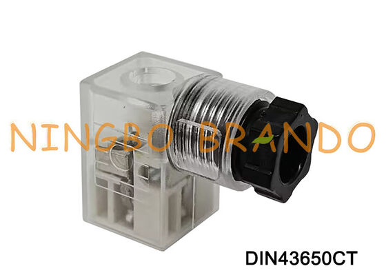 DIN43650C Solenoid Valve Coil Connector 9.4mm Transparent DIN 43650 Type C