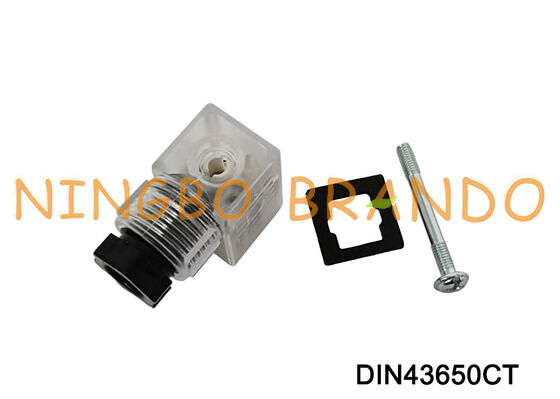 DIN43650C Solenoid Valve Coil Connector 9.4mm Transparent DIN 43650 Type C